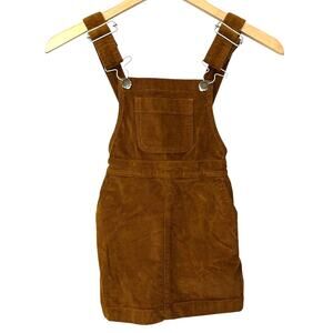 Crewcuts Girls Size 4 Corduroy Skirt Romper Pockets Gold Orange Adjustable New